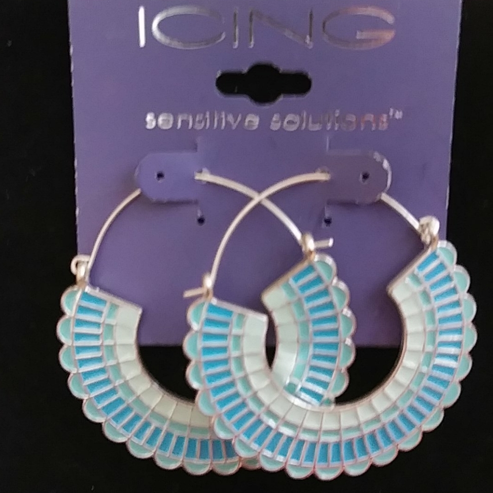 Icing Turqoise and Silver Earrings